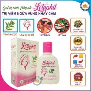 Lotuphil Feminine Cleanser Gel - Gel vệ sinh phụ nữ Lotuphil, Làm sạch và  loại bỏ mùi hôi vùng kín, ngăn ngừa vi khuẩn gây bệnh phát triển, chống khô rát, đặc biệt vùng da mỏng manh và nhạy cảm